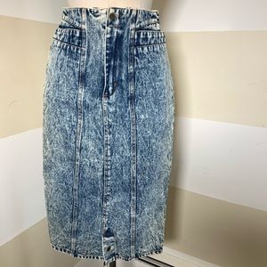 Bonjour Acid Wash Vintage Pencil Skirt